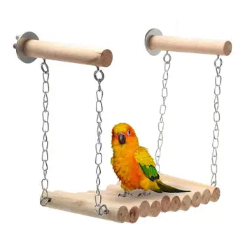 Pasăre Leagăn Din Lemn Natural Pasăre Stinghii Pentru Conures Leagăne Pentru Păsări Mici Juca Stand Pasăre Jucării Cusca Accesorii Pentru Papagali