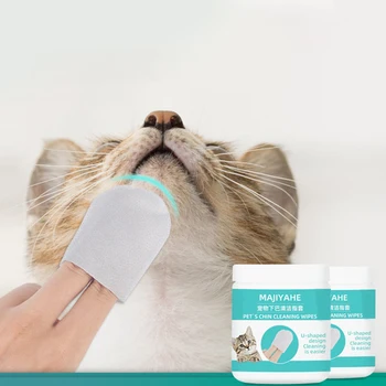 Pet de Unică folosință, Șervețele de Curățare Lopata în formă de U Dublu Degetelor Non-Țesături Pete de lacrimi Servetele Curatare Produse Pentru Caine Pisica