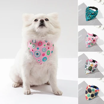 Poliester Reglabil Câine De Desene Animate Bavete Imprimate Multisizes Nu Se Estompeze Durabil Saliva Prosop Pentru Pisici De Moda Coreeană Animale De Companie Accesoriu