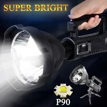 Portabil Puternic Lanterna LED-uri Montare pe Suport Proiector Portabil USB Reîncărcabilă lumina Reflectoarelor rezistent la apa Lanterna