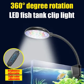 Rezervor de pește Clip Lampa USB Spectrul de Putere Decora Condus Spectru Complet rezistent la apa Lampă de Alge Lampă Ornamentală rezervor de pește Mic de iluminat