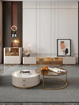 Rock TV cabinet de cafea, masă de sufragerie stil Nordic Pandora masă rotundă de cafea podea cabinet