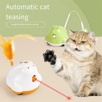 Senzor automat de Pisica Jucarii Interactive Inteligente, Robotică Electronică Pene Teaser Auto-Playing USB Reîncărcabilă Pisoi Jucării pentru Animale de companie