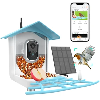 Smart Exterior Impermeabil AI Detecta 10.000 De Specii de Păsări Veveriță-dovada Alimentator de Pasăre cu Camera