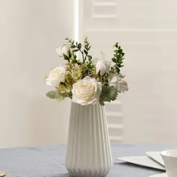 Stilul de țară Fermă Decor Pastoral Stil de Mătase Aranjamente florale pentru Home Decor Nunta Trandafir Alb Decoratiuni pentru Camera
