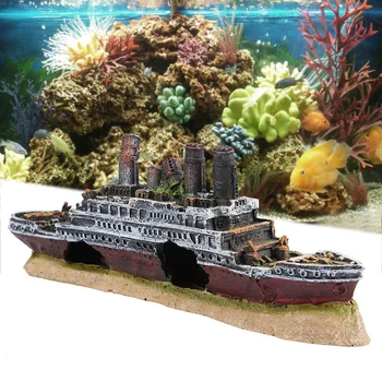 Titanic A Pierdut Barca Naufragiat Nava Acvariu Rezervor De Pește Peisaj Ornament Decor Epava Ornamente Acvariu Accesorii