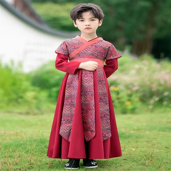 Tradiționale de Primăvară și Toamnă Îmbrăcăminte Nou Chinezesc Broderie Hanfu Băiat Cosplay Frumos Vechi Costum Roșu Clasic Tang Costum
