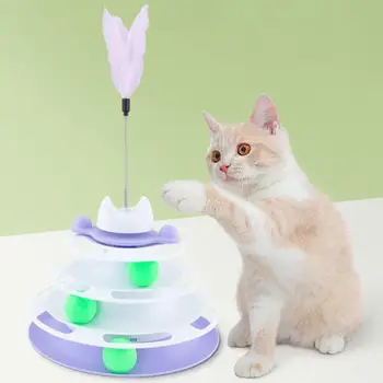 Turnul Cat Jucărie Flexibilitate Cat Cerc Track Pistă Cerc cu Bile în Mișcare Turnul Cat