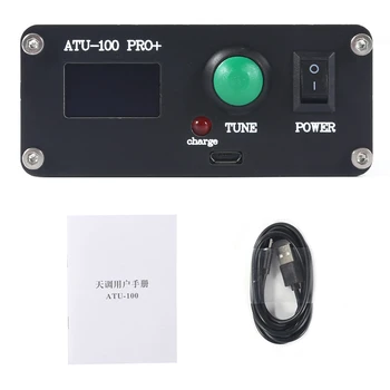 UAT-100 Pro+ 1.8-55Mhz Automatic Antenna Tuner Multi-Funcție Convenabil 0.96 Inch Terminat Reîncărcabilă Negru ABS + Caz