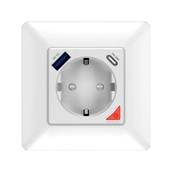 Wifi Tuya Smart Socket Priză de Încărcare Rapidă USB Tip-C APP Control de la Distanță de Control Vocal Pentru Alexa Google Acasa UE Plug