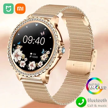 Xiaomi mijia Femei de Moda Smartwatch de Oxigen din Sange 1.32 Inch de 360*360 HD Ecran Brățară cu Diamante de apelare Bluetooth Smartwatch Doamnelor