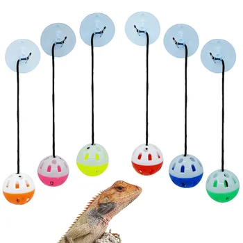 Șopârla Jucărie Reptile Jucărie Bell Ball cu Fraier și Frânghie Șopârlă Animal Mic Dragon Bărbos Jucărie Consumabile