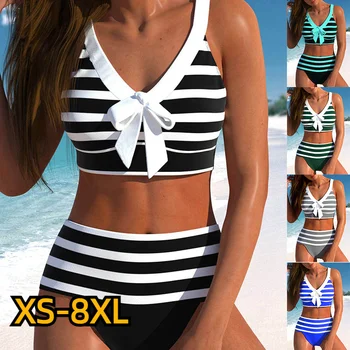 2023 Femei Talie Mare Tankini de Vară Nou Design de Imprimare de Costume de baie costume de Baie Bikini Costum de Baie din Două Piese Set Plaja Weart XS-8XL