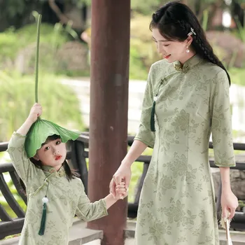 2023 Toamna Iarna Nou Parinti Cheongsam Rochie Elegantă, Mama Și Fiica Dress Femei Rochii De Copii De Anul Nou Chinezesc Haine