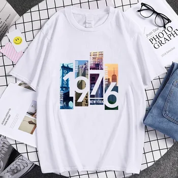 2024 Bărbați și Femei Oraș Mare Imprimate T-shirt de Vara cu Maneci Scurte Casual Tricouri Unisex Harajuku Designer Topuri Supradimensionate Streetwear
