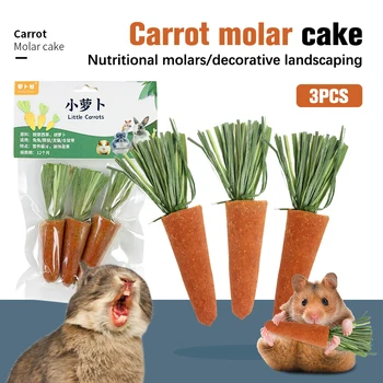 3pcs Hamster Morcov Dentitie Consumabile Jucărie Naturale Nutritive Morcov Nutritive Molar Jucării pentru Iepure/Hamsteri/porcusori de Guineea