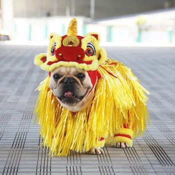 Câine Amuzant Haine De Anul Nou De Îmbrăcăminte Pentru Animale De Companie Tang Costum Pisica Pudel Schnauzer Pug Bulldog Francez Rasa Shiba Inu Mare Mare Costum De Câine