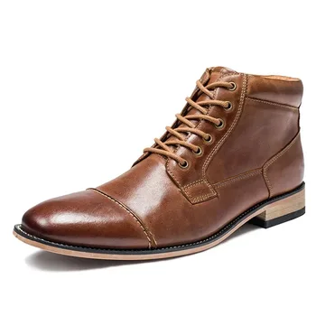 De Înaltă Calitate Bărbați Cizme Clasice Din Piele Casual Mare Sus Pantofi De Moda Toamna Iarna Chukka Boot Glezna Dimensiune 40-50
