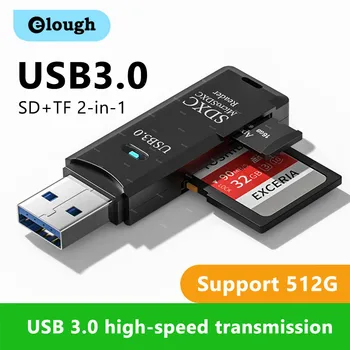 Elough 2-ÎN-1 Cititor de Carduri Flash Drive Smart Memory Card Reader USB 3.0 SD TF Cardreader Tip C Adaptor Pentru Laptop Accesorii