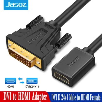 Jasoz DVI la HDMI Adaptor Bi-directional DVI-D 24+1 Mascul la Femela HDMI Conector de Cablu Convertor pentru Proiector HDMI la DVI Cabl
