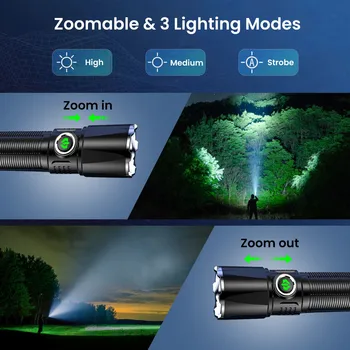 Lanterna Super-Luminos Multi-Funcție USB Încărcător de 1000 Lumeni cu 3 Moduri de Puternicul Lanterna pentru a Călători situații de Urgență