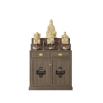 Noi Chinez, Tibetan Trei Straturi Altar Din Lemn Masiv Altar De Rugăciune Masă Masă Guanyin Dumnezeu Masă Buddha Masă Buddha Nișă
