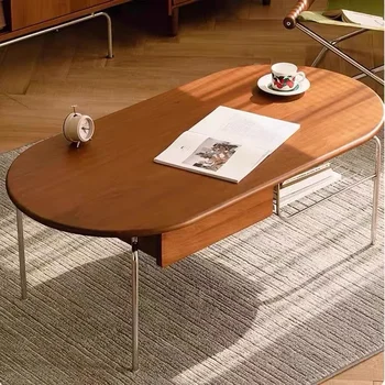 Nordic din lemn masiv de masă de ceai, stil Japonez din oțel inoxidabil cu sertare pentru depozitare, partea masa, cameră de zi mică, antic ovule