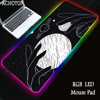 Vrăjitoarele Luna Tarot RGB Gaming cu iluminare din spate Mouse Pad XXL Mari Mouse-ul Mat Mouse-ul Laptop Covor Joc Covor Tastatura Tampoane Gamer Birou Mat